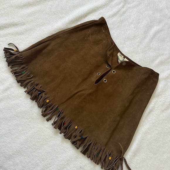 1970s Vintage Darjon Suede Leather Vest and Mini Skirt - Picture 3 of 4